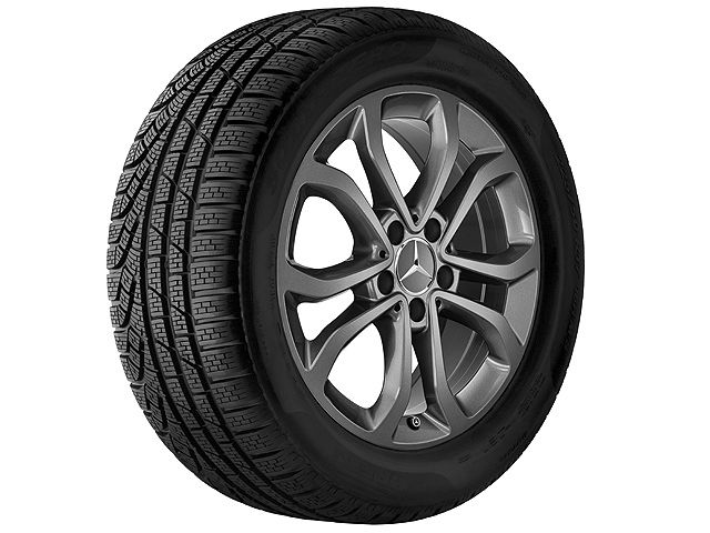 Диск колесный R17 Mercedes C-class W205, S205, C205, A205 , Темно-серый, 5 сдвоенных спиц, оригинал — фото 2