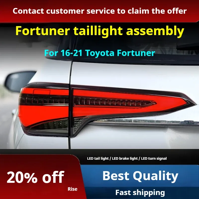 Задние LED-фонари динамический поворотник для Toyota Fortuner (2016-2021), комплект, комплект, FT Carlight Carlight — фото 3