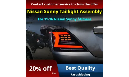 Задние LED-фонари динамический поворотник для Nissan Sunny/Almera (2011-2016), комплект, комплект, FT Carlight Carlight — фото 2