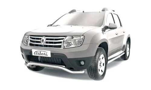 Защита переднего d57 бампера "волна" Arbori нержавеющая сталь для RENAULT Duster 2010-2015 / Рено Дастер — фото 1