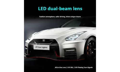 Фары передние LED с ходовыми огнями для Nissan GT-R R35 (2007-2023), комплект, комплект, FT Carlight Carlight — фото 4