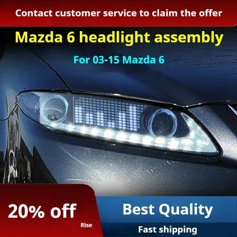 Фары передние LED с ходовыми огнями для Mazda 6 (2003-2015), комплект, комплект, FT Carlight Carlight — фото 2