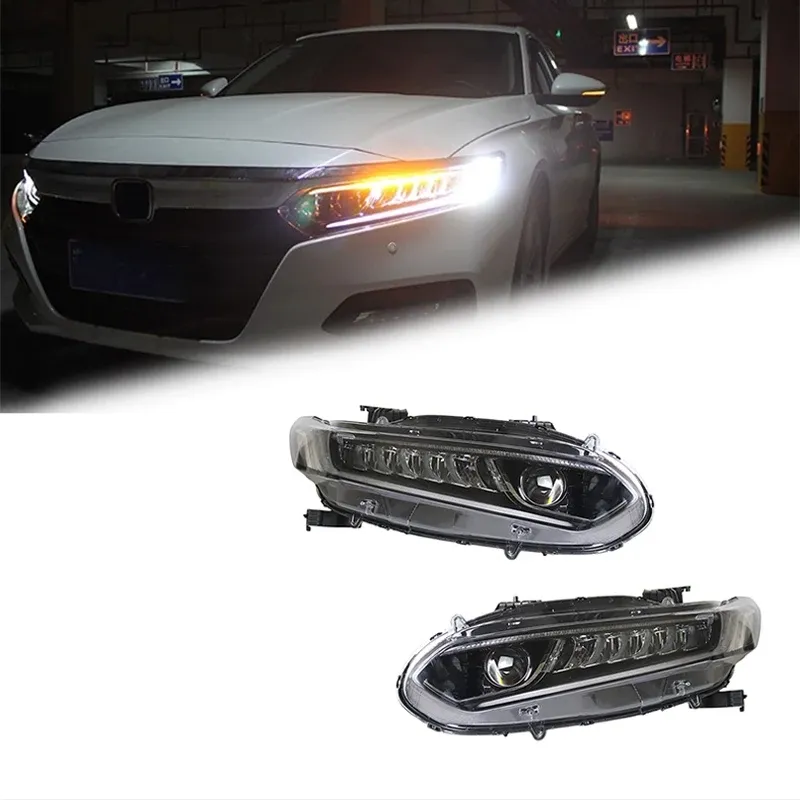 Фары передние LED с ходовыми огнями для Honda Accord 10 (2018-2022), комплект, комплект, FT Carlight Carlight — фото 1