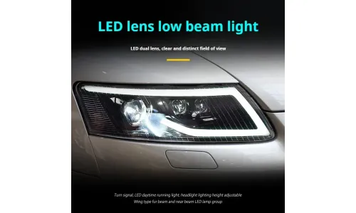 Фары Full LED проектор ДХО для Audi A6 C6 (2005-2011), комплект, комплект, FT Carlight Carlight — фото 3