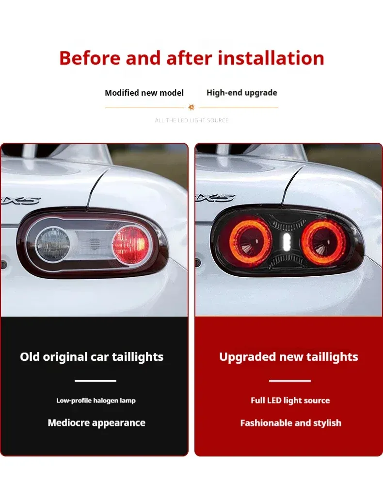 Задние LED-фонари динамический поворотник для Mazda MX-5 NC2/NC3 (2007-2015), комплект, комплект, FT Carlight Carlight — фото 7