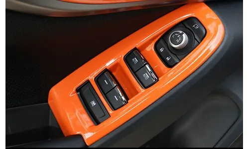 Накладки кнопок стеклоподьемников Subaru XV 2017-, рыжий — фото 1