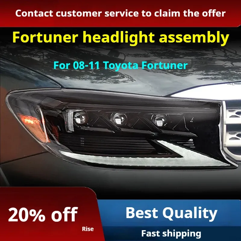 Фары передние LED с ходовыми огнями для Toyota Fortuner (2008-2011), комплект, комплект, FT Carlight Carlight — фото 2