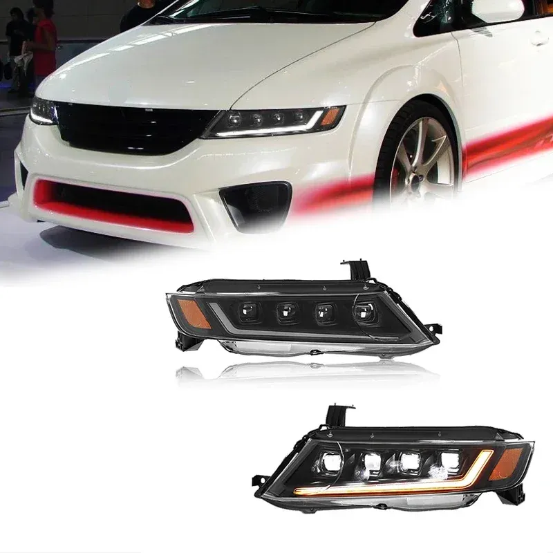 Фары передние LED с ходовыми огнями для Honda Odyssey (2004-2008), комплект, FT Carlight — фото 1