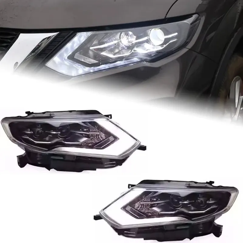 Фары передние LED с ходовыми огнями для Nissan X-Trail (2017-2021), комплект, комплект, FT Carlight Carlight — фото 1