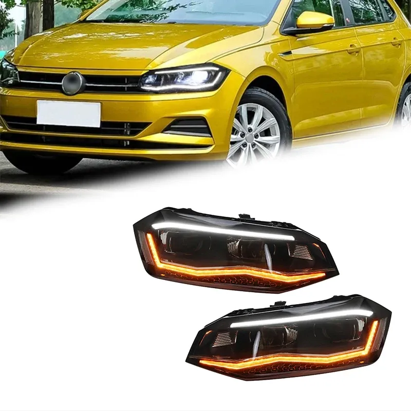Фары передние LED с ходовыми огнями для VW Polo (2019-2022), комплект, комплект, FT Carlight Carlight — фото 2