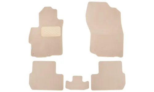 Коврики в салон Klever Premium MITSUBISHI Lancer X 2007-2010, 2011-2015, 2015-2017, седан, 5 шт. (текстиль, бежевые) / Митсубиси Лансер — фото 1