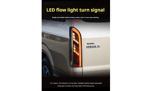 Задние LED-фонари динамический поворотник для Toyota Hiace (2005-2018), комплект, комплект, FT Carlight Carlight — фото 4