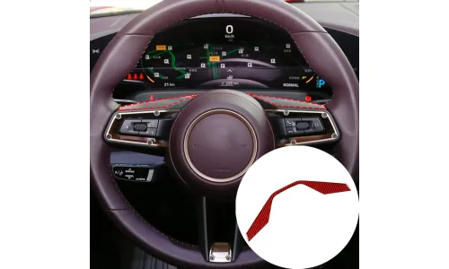 Красная отделочная полоска из углеродного волокна для рулевого колеса Porsche Taycan — фото 1