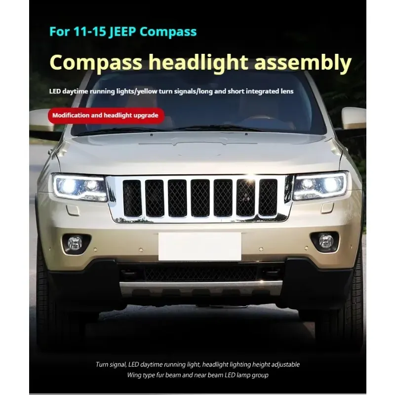 Фары передние LED с ходовыми огнями для Jeep Compass / Grand Cherokee (2011-2016), комплект, комплект, FT Carlight Carlight — фото 5