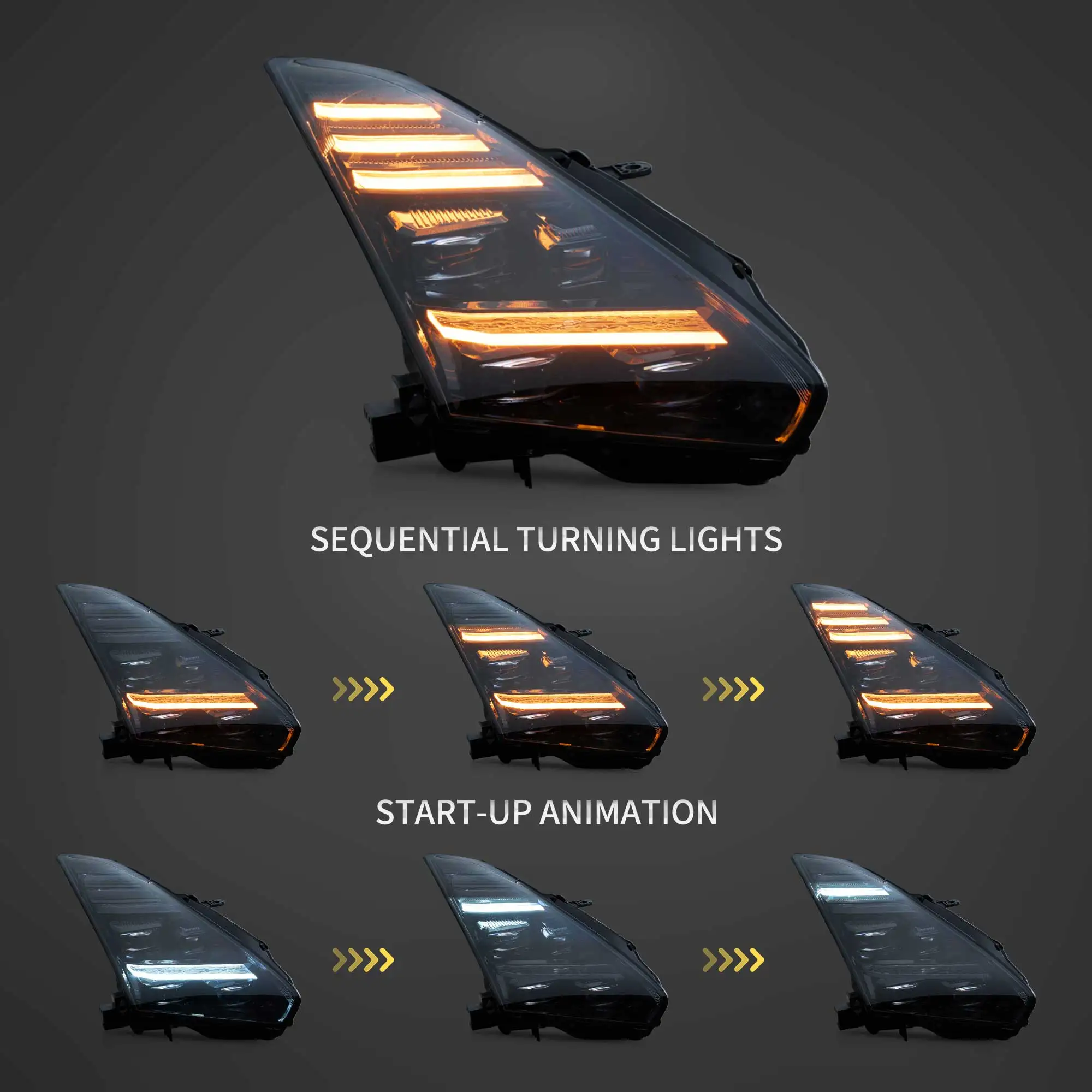 Фары VLAND LED проекторы высокой интенсивности для Nissan GT-R R35 (2008-2023) — фото 4