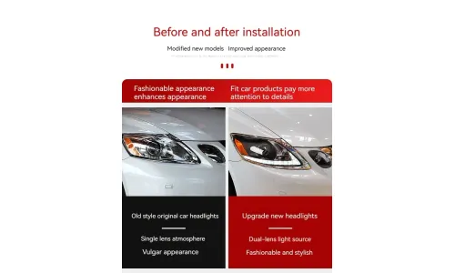 Фары передние LED с ходовыми огнями для Lexus GS (2004-2012), комплект, комплект, FT Carlight Carlight — фото 7
