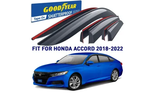 Дефлекторы боковых окон 2018-2022 Honda Accord, накладные, GoodYear — фото 1