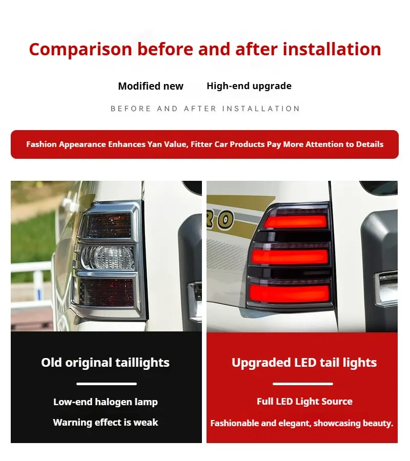 Задние LED-фонари динамический поворотник для Mitsubishi Pajero V93/V97 (2006-2020), комплект, комплект, FT Carlight Carlight — фото 7