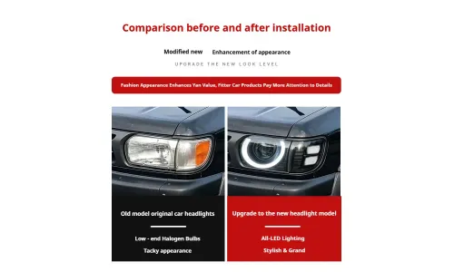 Фары передние LED с ходовыми огнями для Nissan Pathfinder R50 (1995-2004), комплект, FT Carlight — фото 7