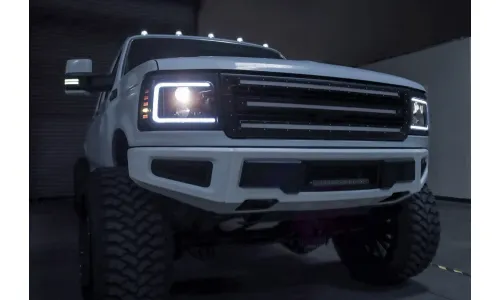 Фары галогеновые Black Pro Series для Ford F-150/250 Bronco 1992–1996, AlphaRex — фото 1