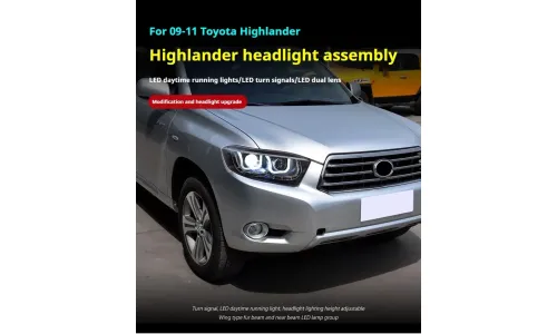Фары Full LED проектор ДХО для Toyota Highlander (2009-2011), комплект, комплект, FT Carlight Carlight — фото 4