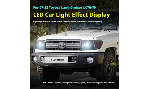Фары передние LED с ходовыми огнями для Toyota Land Cruiser 70-79 (2007-2023), комплект, комплект, FT Carlight Carlight — фото 5
