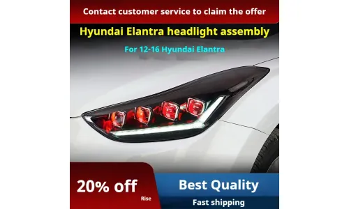 Фары передние LED с ходовыми огнями для Hyundai Elantra (2012-2016), комплект, комплект, FT Carlight Carlight — фото 2