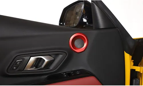 Окантовки верхних динамиков дверей, красные, 2 шт., для Toyota Supra 5 A90 (2019-2025) — фото 1