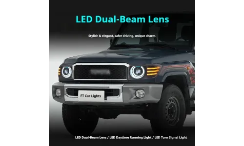 Фары передние LED с ходовыми огнями для Toyota Land Cruiser 70 (2007-2023), комплект, комплект, FT Carlight Carlight — фото 4