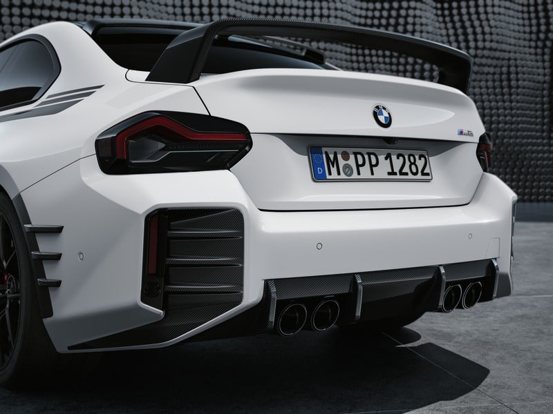 Накладка заднего бампера M Performance карбоновая, левая, для BMW M2 G87, оригинал — фото 1