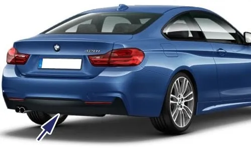 Диффузор заднего M-бампера с левым вырезом под двойную трубу для BMW 4-й серии F32/F33/F36, оригинал — фото 1