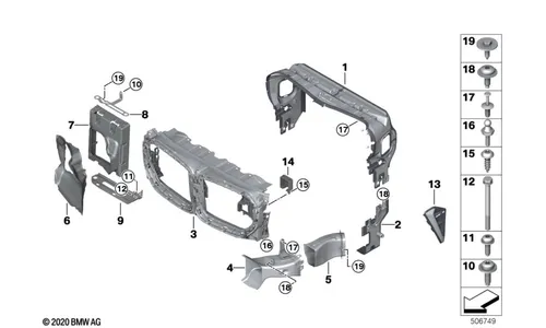 Декоративная вставка крыла Air Breather для левой стороны, для BMW X5 F95, оригинал — фото 1