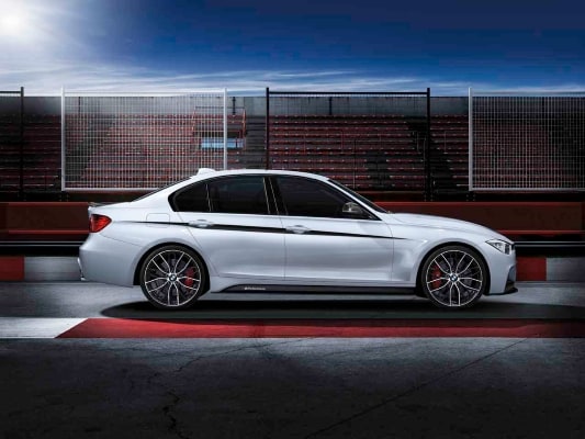Комплект боковых акцентных полос M Performance для BMW 3-серии F30/F31, чёрно-серебристый, оригинал — фото 1