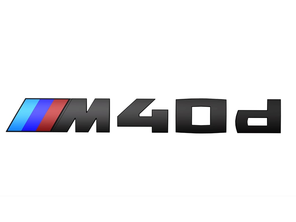 Эмблема M40d чёрная глянцевая для BMW X4 G02, оригинал — фото 1