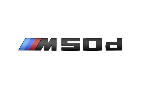 Эмблема M50d чёрная глянцевая для BMW X6 G06, оригинал — фото 1