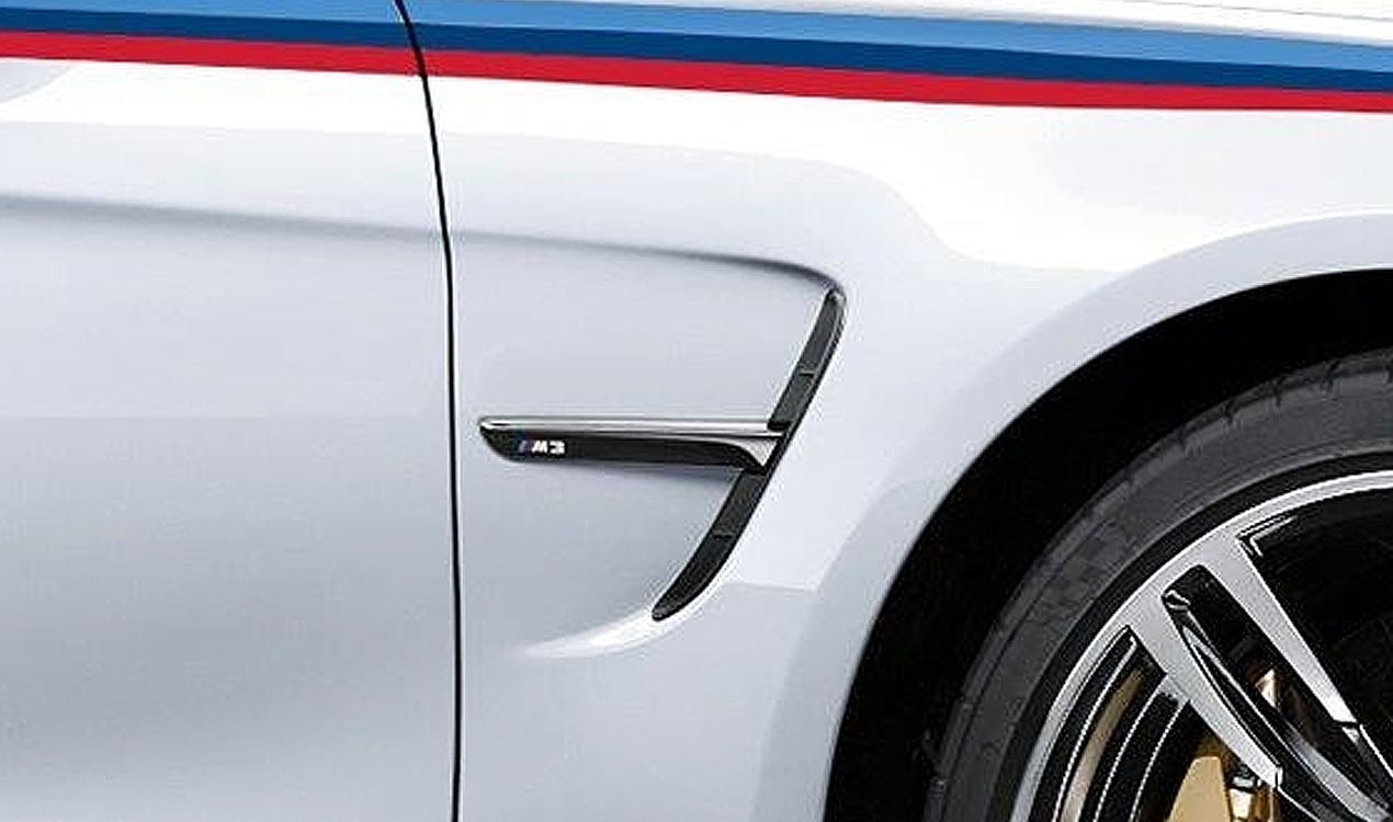 Декоративная решётка воздухозаборника крыла M Performance, левая, для BMW M3 F80 LCI, оригинал — фото 1