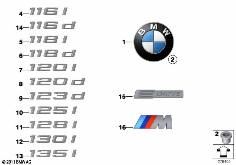 Эмблема круглая 82 мм для капота или крышки багажника BMW, оригинал — фото 2