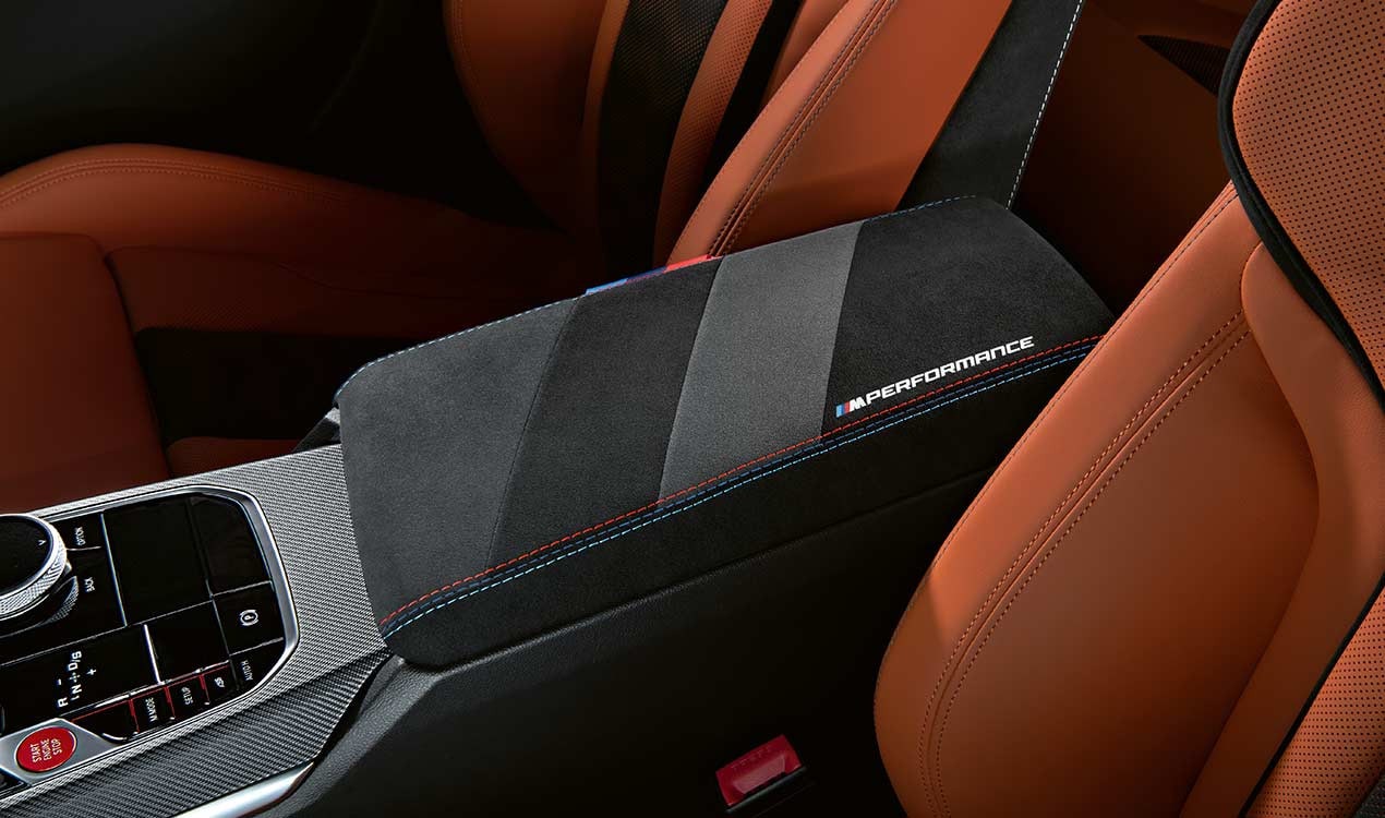 Подлокотник центральный M Performance с Alcantara для BMW 2-серии G42, M2 G87, 3-серии G20/G21, M3 G80/G81, 4-серии G22/G23/G26 и M4 G82/G83, правый руль, оригинал — фото 1