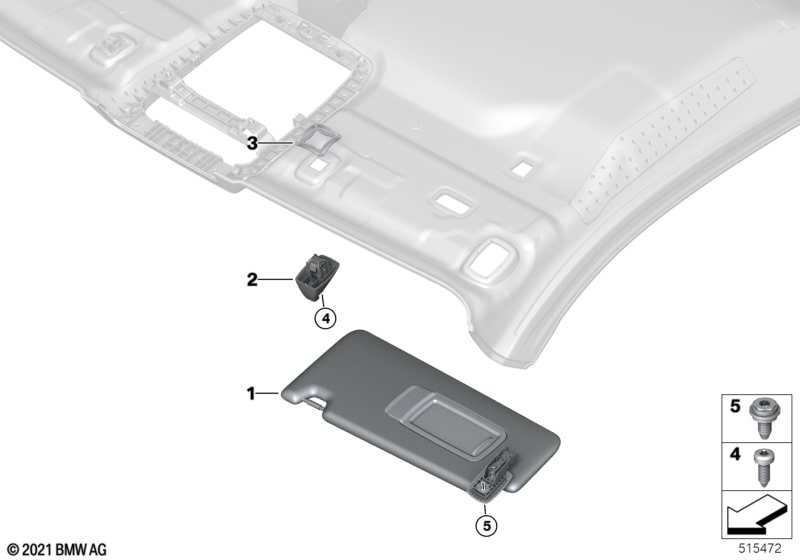 Солнцезащитная шторка для правой стороны, для BMW 2-й серии G42, M2 G87, 4-й серии G22/G26, i4 G26 и M4 G82, оригинал — фото 1