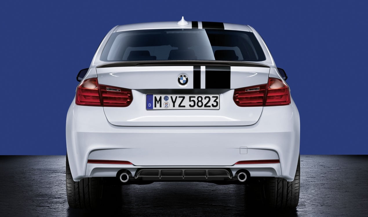 Диффузор заднего бампера M Performance, одна сторона и одна труба, для BMW 3-й серии F30/F31, оригинал — фото 1