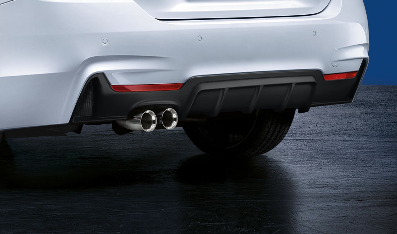 Диффузор заднего бампера M Performance PUR-RIM, две трубы с одной стороны, для BMW 2-й серии F22/F23, оригинал — фото 1