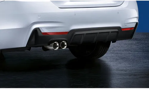 Диффузор заднего бампера M Performance PUR-RIM, две трубы с одной стороны, для BMW 2-й серии F22/F23, оригинал — фото 1