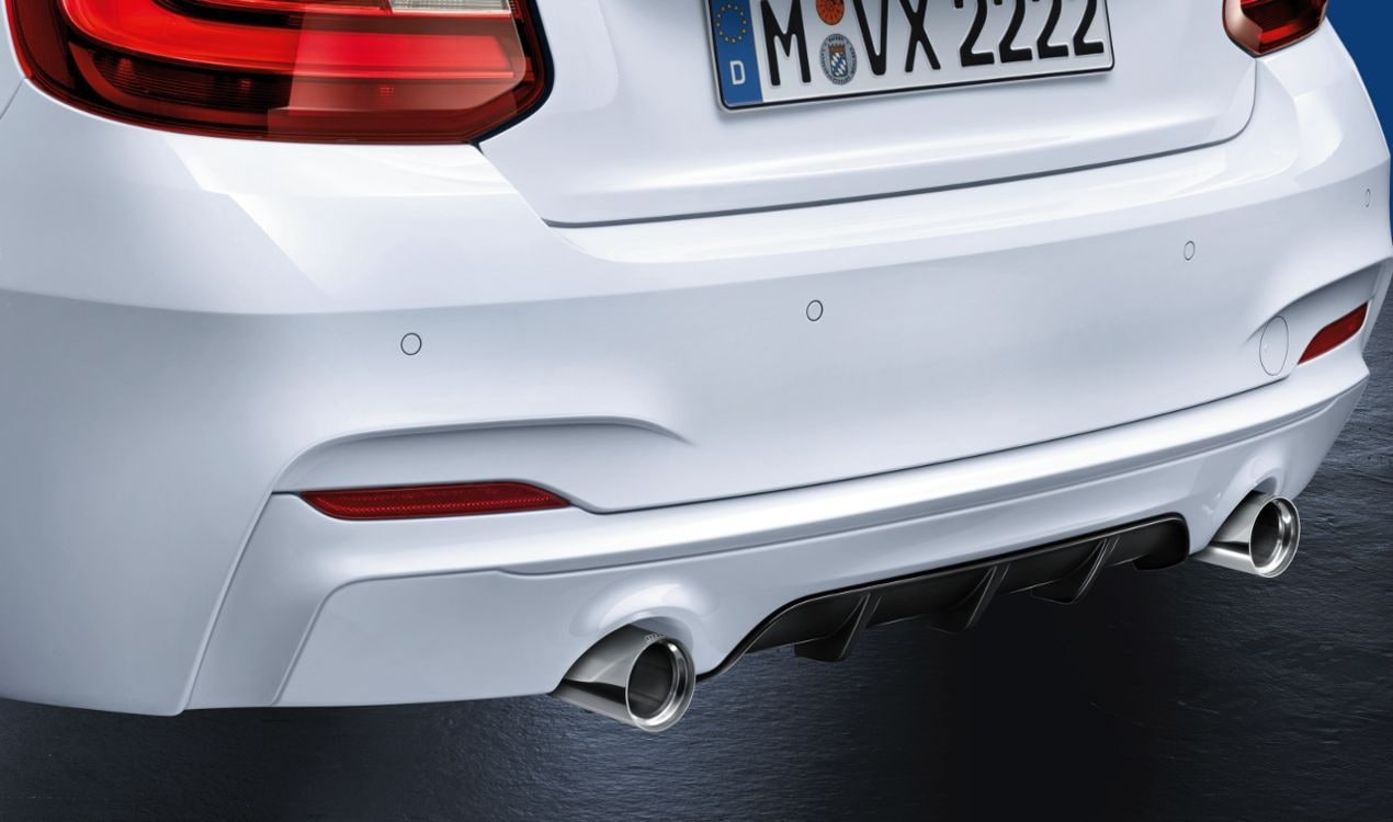 Диффузор заднего бампера M Performance PUR-RIM, по одной трубе с двух сторон, для BMW 2-й серии F22/F23, оригинал — фото 1