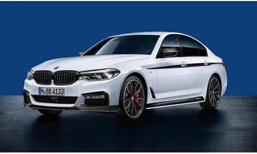 Комплект накладок переднего бампера M Performance карбоновых для BMW 5-й серии G30/G31 M550i xDrive и M550d xDrive, оригинал — фото 2