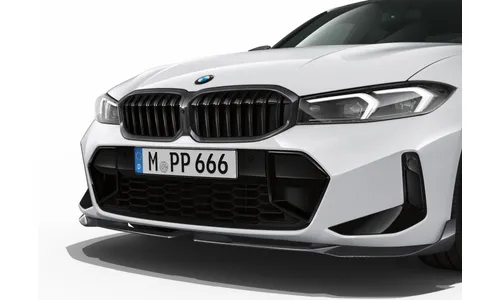 Накладка переднего бампера M Performance карбоновая, правая, для BMW 3-й серии G20 LCI, оригинал — фото 1