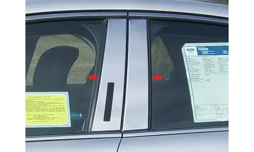 Накладки стоек дверей из нержавеющей стали 4 шт отделка двери QAA для Ford Fusion 2013-2020 — фото 1