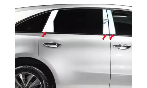 Накладки стоек дверей из нержавеющей стали 6 шт отделка окон QAA для Acura MDX 2014-2020 — фото 1