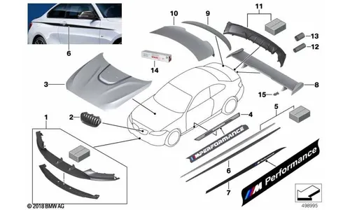 Решётка радиатора M Performance левая для BMW 2-серии F23/F22, оригинал — фото 3