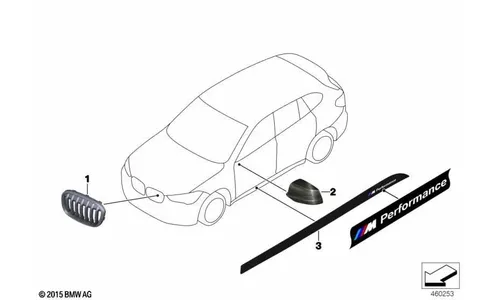 Решётка радиатора M Performance правая для BMW X1 F48, оригинал — фото 2