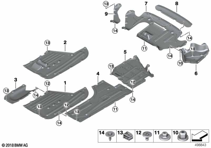 Панель защиты днища задняя левая для BMW 3-серии G20/G21/G28, M3 G80/G81, 4-серии G22/G23/G26 и M4 G82/G83, оригинал — фото 1
